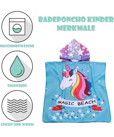 FEBE Unicorn Hooded Bath Poncho - Adorable Toddler Bath Towel & Robe for Kids - Buy Online on GoSupps.com