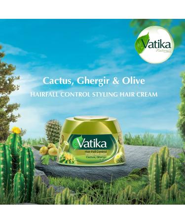 Vatika Naturals Hair Fall Control Styling Cream - Natural Cactus Ghergir & Olive Extracts - 140ml | Nourishing Hair Care - Buy Online on GoSupps.com