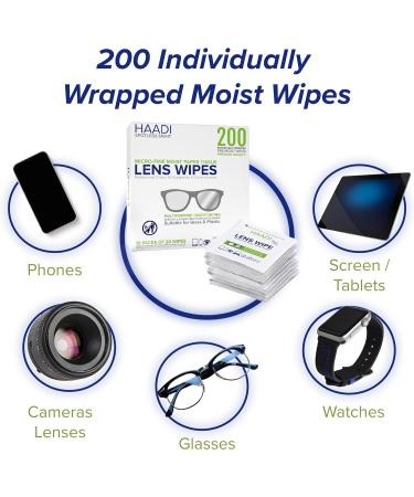 200 Individually Wrapped Glasses Cleaner Wipes for Spectacles, Cameras, Screens & More - Buy Online on GoSupps.com