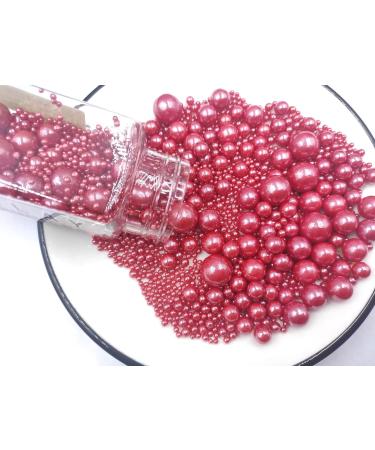 Edible Dark Red Pearl Sugar Sprinkles | Perfect for Cakes Cupcakes & Cookies | Wedding & Daily Decorations - Buy Online on GoSupps.com