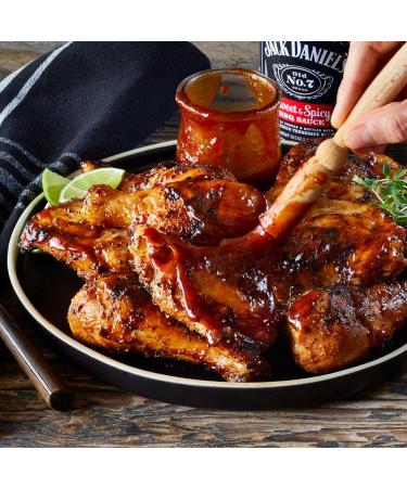 Jack Daniels Sweet & Spicy BBQ Sauce 280g Bottle - Gluten Free, Vegan, Delicious Marinade & Dipping Sauce - Buy Online on GoSupps.com