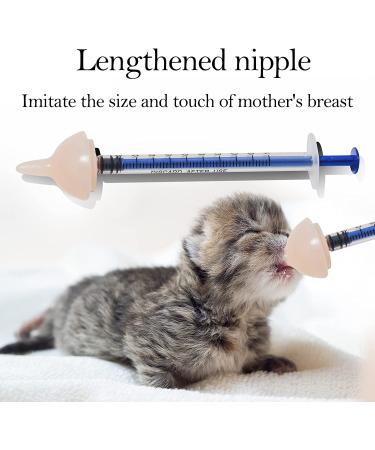 Dongdong Pet Bubble Milk Bowl Set - Silicone Feeding Nipple & Syringes for Newborn Kittens, Puppies, Rabbits & Small Animals - Pink (2 pcs) - Buy Online on GoSupps.com