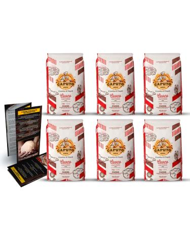DELICRET - 6x1kg Caputo Cuoco + original pizza recipe and tips | Rising times up to 24 - 72h | Pizza flour type 00 | Pizza flour