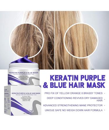 Keratin Purple Hair Mask for Blonde & Bleached Hair - Deep Conditioning Removes Copper & Yellow Tones Soothes & Moisturizes - Buy Online on GoSupps.com