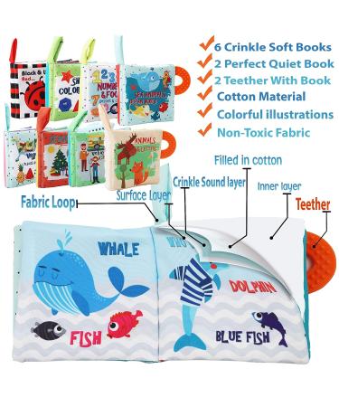 First Soft Cloth Crinkle Books for Babies Infants Toddlers Baby Books 0-6 Months Infant Baby Toys 6 to 12 Months 1 2 3 Years Old Baby Girl Boy Shower Gifts Set  Early Learning Education Sensory Toys - Buy Online on GoSupps.com