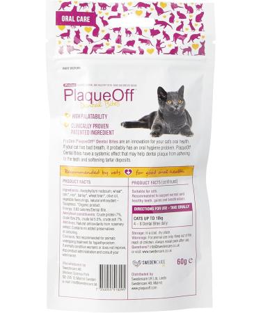 ProDen PlaqueOff Dental Bites for Cats - 60g Pack of 2 | Fight Bad Breath Plaque & Tartar | International Shipping - Buy Online on GoSupps.com