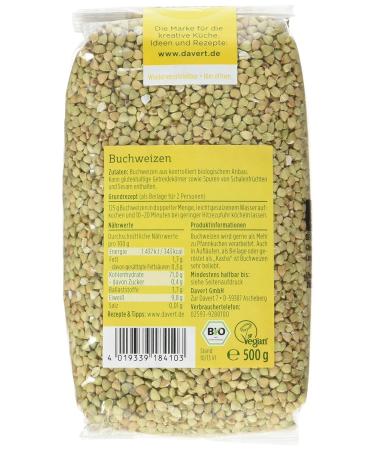 Davert Organic Buckwheat (500g) - Premium Gluten-Free Grain for Healthy Cooking - Buy Online on GoSupps.com