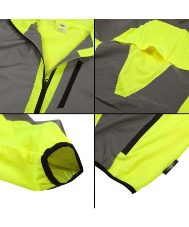 BTR Reflective Running & Cycling Jacket for Men - High Visibility L Yellow | Ideal for Safety & Comfort - Buy Online on GoSupps.com