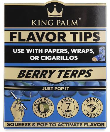 King Palm Berry Terps Filter Tips - 50ct Display | Flavored Pre Rolled Corn Husk Filter Tips - Buy Online on GoSupps.com