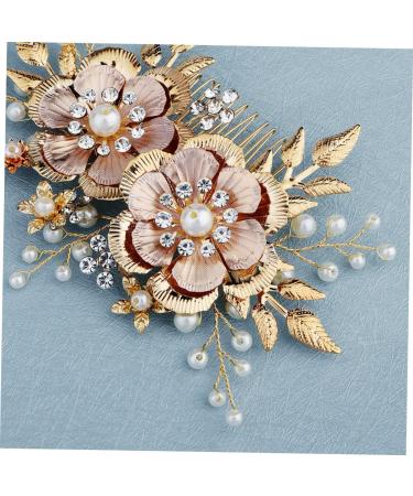 Angoily Wedding Hair Clip Decorative Hair Combs Wedding Hair Comb Gold Hair Clips Rhinestone Hair Side Combs Bridal Headpiece Bridal Headdress Tiara Vintage Props Bride - Buy Online on GoSupps.com