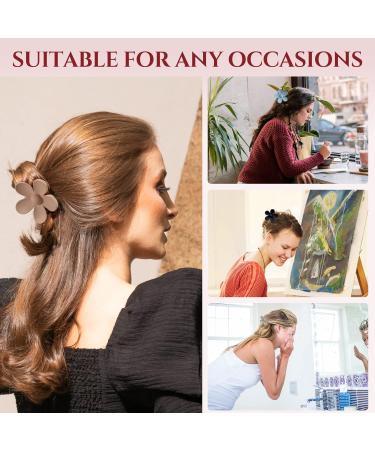 7 Pack Flower Claw Clips for Women and Girls - Strong Matte Hair Accessories for Thin Hair - Buy Online on GoSupps.com