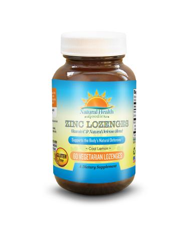 Zinc Lozenge with Vitamin C for Immune Support - 60 Easy Dissolve Chewable Zn Gluconate Tablets from Natural Health Goodies