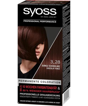Buy Syoss Color Coloration 3_28 Dark Chocolate - Permanent Hair Color (3 x 115 ml) | Intense Color for 10 Weeks | 70% Less Hair Breakage - Buy Online on GoSupps.com