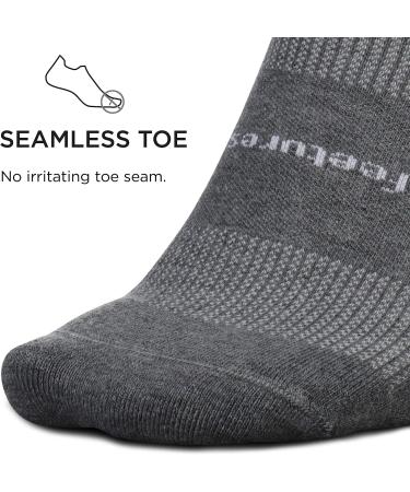 Feetures High Performance Cushion No Show Tab Running Socks - Unisex Athletic Ankle Socks - Moisture Wicking - Heather Gray - Buy Online on GoSupps.com