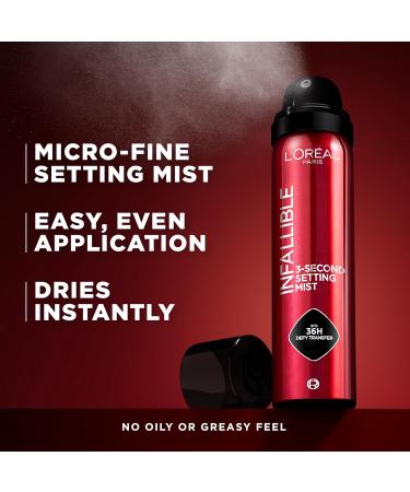 L'Oreal Paris Infallible 3-Second Setting Spray Mist, Microfine Mist for up to 36HR Wear, Clear, 1.76 oz 1.76 Ounce (Pack of 1) - Buy Online on GoSupps.com