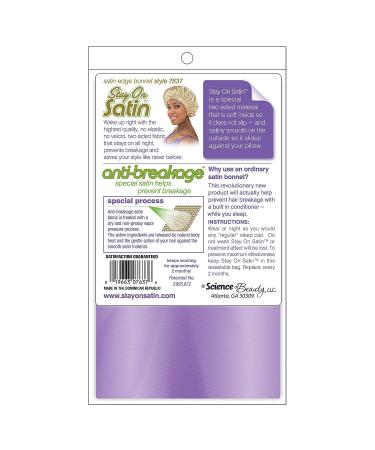 Stay on Satin Satin Edge Bonnet Style 7637 - One Size for Ultimate Hair Protection - Buy Online on GoSupps.com