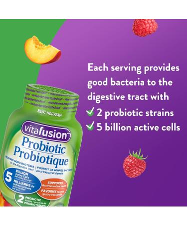 Vitafusion Probiotic Adult Gummies 2 Probiotic Strains & D3 Adult Vitamin Gummies 1000 IU Vitamin D3 Daily Dose Supports Bones & Teeth* 150 Count 5 Month Supply Packaging May Vary Gummies + 1000 IU Vitamin D3 - Buy Online on GoSupps.com