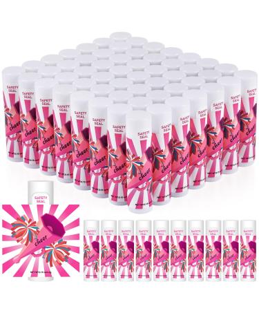 DMSKY 60 Pcs Cheer Lip Balm Bulk Cheer Team Gifts Cheer Party Favors for Cheerleader Girls Teammates