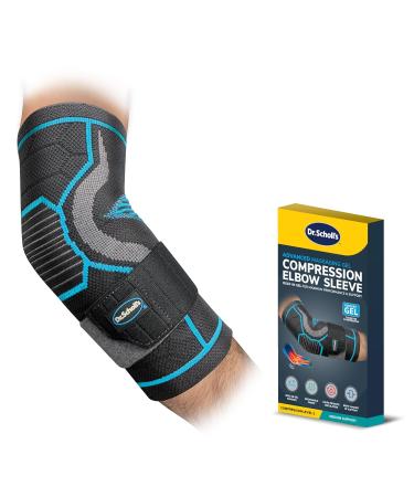 Dr. Scholl's Compression Elbow Sleeve - Massaging Gel Breathable Fabric Shock-Absorbing Support (Size L/XL) - International Shipping Available - Buy Online on GoSupps.com