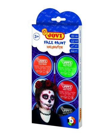 JOVI CREME-MAKE-Up Foodwork Set Halloween soft texture easy to apply on an oil-based 6 doses 8 ml incl. 1 brush and 2 sponges Halloween set