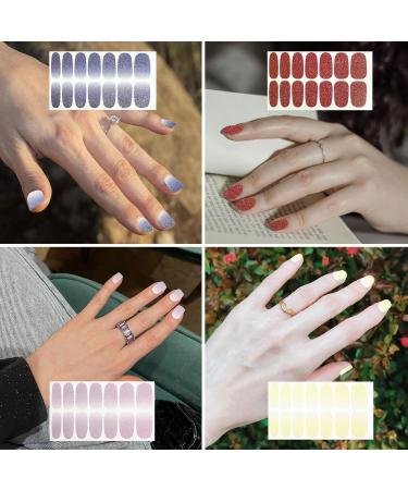 TSHAOUN 20 Sheet Nail Stickers - Glitter Self-Adhesive Nail Foils & 2 Nail Files for DIY Fashion Decoration | International Shipping - Buy Online on GoSupps.com