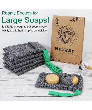 Phogary 6-Pack Exfoliating Soap Bags | Nylon Soap Pouches for Solid & Liquid Soap | Premium Quick-Dry Shower Accessories (Gray Black) - Buy Online on GoSupps.com