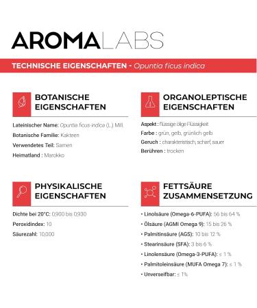 ORGANIC - PRICKLY PEAR SEED Oil - 30mL - 100% Pure Natural Cold Pressed and Cosmos Certified - AROMA LABS (French Brand) - Buy Online on GoSupps.com