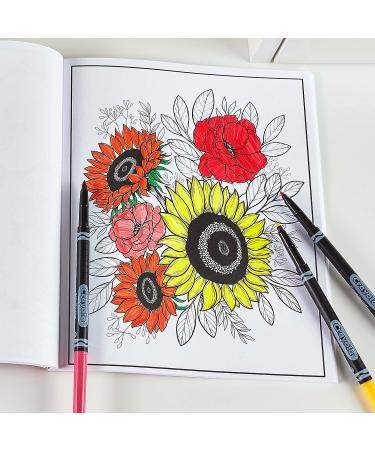 Crayola Flower Coloring Book - 40 Premium Adult Coloring Pages | Floral Gift for Relaxation - Buy Online on GoSupps.com
