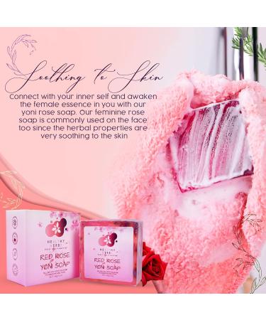 Yoni Soap Feminine Wash Bar - 100% Natural Organic Herbal Formula for pH Balance & Odor Elimination (3.5 oz) - Handmade Red Rose Scented Care Soap for Women - Buy Online on GoSupps.com