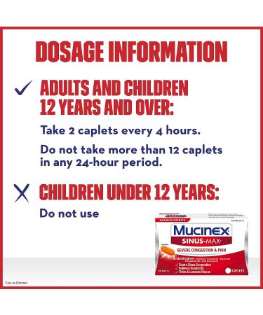 Mucinex Sinus-Max Severe Congestion Relief Caplets - 20 Count - Buy Online on GoSupps.com