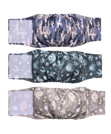 Premium washable belly bands for male dogs (3-pack) from Dog Diapers & Dog Belly Bands (S Dog&Camo) S Dog&Camo - Buy Online on GoSupps.com
