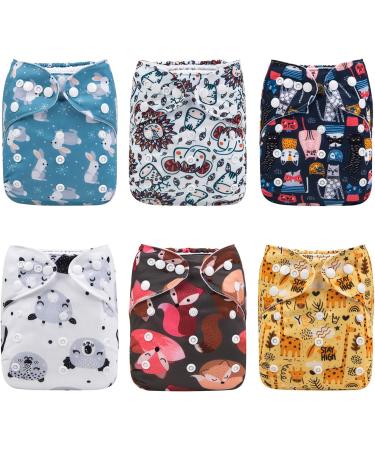 Alva Baby Reusable Washable Diapers | 6 Pack + 12 Inserts - Eco-Friendly & Durable - Buy Online on GoSupps.com
