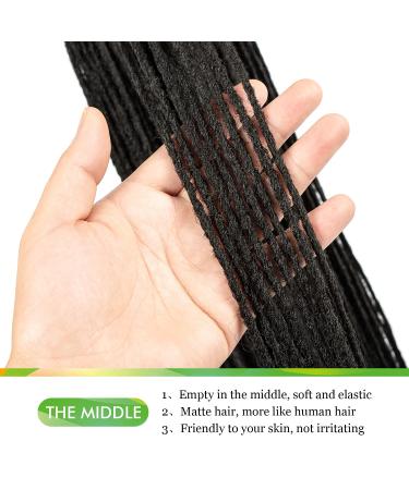 GUOHUI 36 Inch 5 Packs Natural Black Micro Faux Locs Crochet Hair for DIY Braids - Straight Styles - Buy Online on GoSupps.com