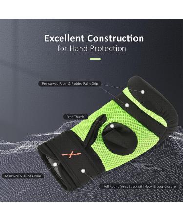 MaxxMMA Neoprene Washable Heavy Bag Gloves - Boxing Training, Neon Yellow (Large-X-Large) - Buy Online on GoSupps.com