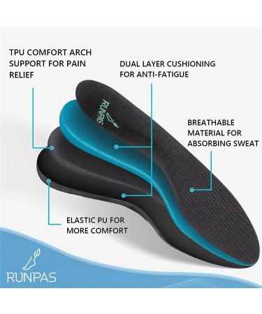 Orthotic Insoles for Plantar Fasciitis Relief | Arch Support for Flat Feet | Men 10-11.5, Women 12-13.5 - Buy Online on GoSupps.com