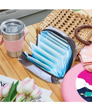 Menstrual Pad Bag with Zipper - Stylish Dinosaur Art Napkin Pouch for Women & Girls | Tampons Collection Case - Buy Online on GoSupps.com