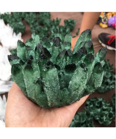 Natural Crystal Rough Crystal Cluster Natural Green Ghost Phantom Quartz Crystal Cluster Specimen Wedding Decoration Aquarium 300-400g - Buy Online on GoSupps.com