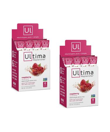 Ultima Hydrating Electrolyte Powder, Raspberry, 20 Count Packets (Pack of 2)