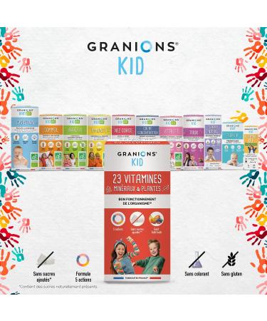 GRANIONS KID 23 VITAMINS AND TRACE ELEMENTS - Vitamins + Magnesium + Zinc + Beta Carotene + Calcium - Good Functioning of the Body - Tutti Frutti Flavor - For Ages 3 Years Aged - 200 ml - Made in - Buy Online on GoSupps.com