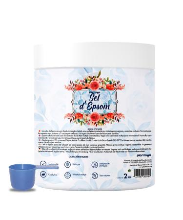 PLANTAWA - Epsom Salt 2kg | Magnesium Sulphate, Relaxing Aromatherapy, Bubble Bath, No Toxins or Additives, Wellness and Repa