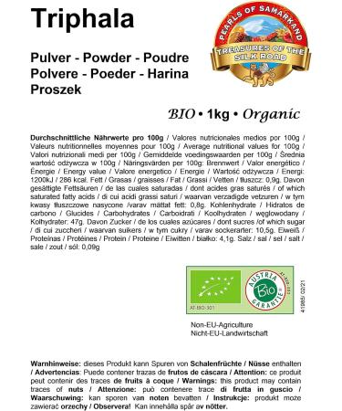 Buy Pearls ORGANIC Triphala Powder 1kg | 100% Pure & Natural | No Additives | Raw Vegan Superfood - Buy Online on GoSupps.com