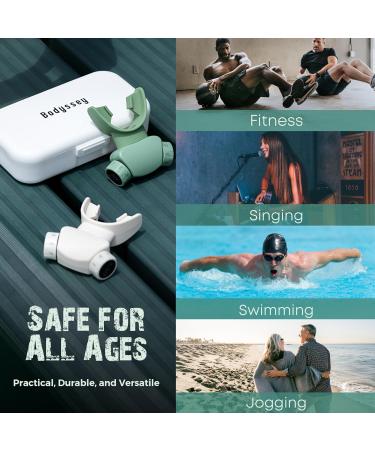 Bodyssey Adjustable Respiratory Trainer Handheld Breathing Exercise Device with Dual Mouthpieces Independent Resistance Settings for Enhanced Breathing Techniques (Ivory White) - Buy Online on GoSupps.com
