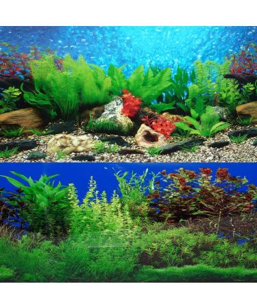 ELEBOX New 20" x 48" Fish Tank Background 2 Sided River Bed & Lake Background Aquarium H:19.5"x L:48" A