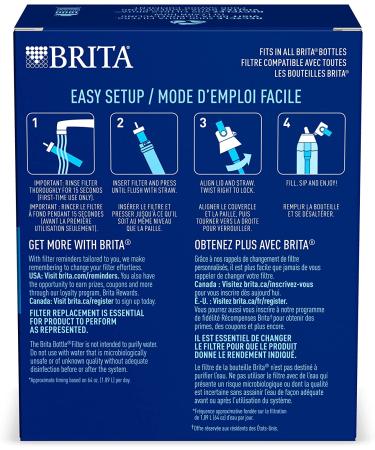 Brita Water Bottle Replacement Water Bottle Filters  Black  6 Count 6 Count (Pack of 1) - Buy Online on GoSupps.com