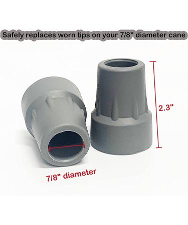 Crutch Tips Replacement 7/8 Inch Gray - 2 Pack for Medical Drive Canes - Buy Online on GoSupps.com