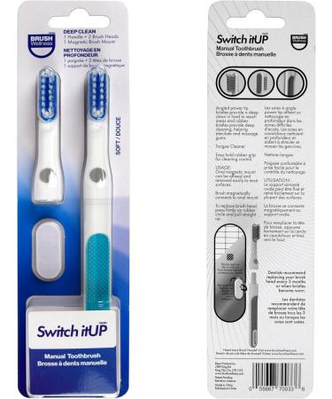Deep Clean Manual Toothbrush with Switch itUp Brush Heads & Magnetic Mount Perfect for International Shipping - Buy Online on GoSupps.com