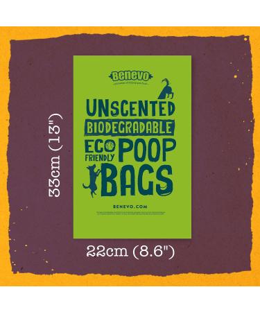 Benevo Biodegradable Dog Poop Bags (120 Bags) EN13432 Compostable Dog Poop Bags Unscented & Plastic Free Ideal For Big & Small Dogs Made From A Sustainable Cornstarch Base Handy Rolls of 15 120 count (Pack of 1) - Buy Online on GoSupps.com
