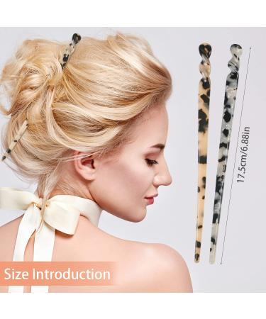 6 Piece Acetate Hair Sticks Set - Tortoise Shell Hairpins for Women and Girls - Buy Online on GoSupps.com