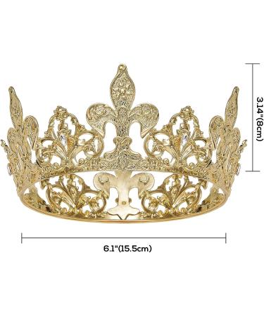 SWEETV Gold Queen Crown for Women - Wedding, Pageant & Costume Party Accessory for Birthday, Halloween, Baby Shower - Buy Online on GoSupps.com