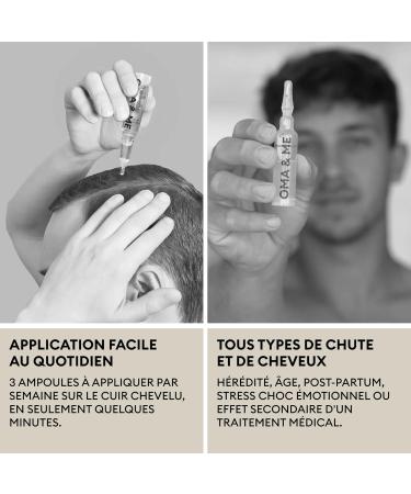 OMA & ME 3 in 1 Hair Regrowth Protocol - Hair Growth and Anti Hair Loss Treatment Serum - Growth and Hair Loss Reduction - Made in France - 12 Vials of 6ml (1 month treatment) - Buy Online on GoSupps.com